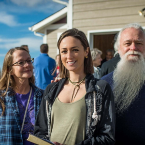 Photo of woman with parents.